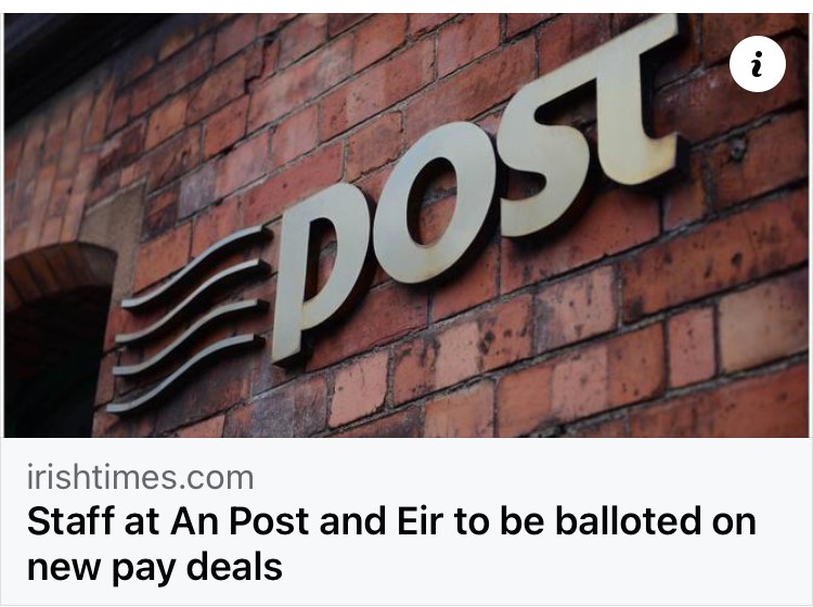 Staff at An Post and Eir to be balloted on new pay deals ...